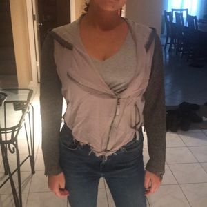 grey multi fabric jacket